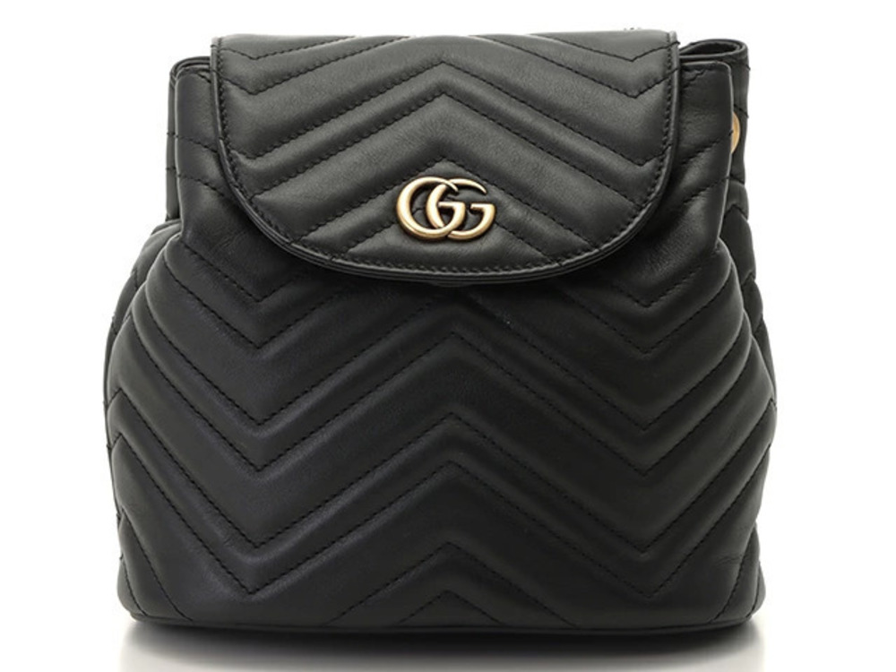 Gucci GG Marmont Backpack Black Leather